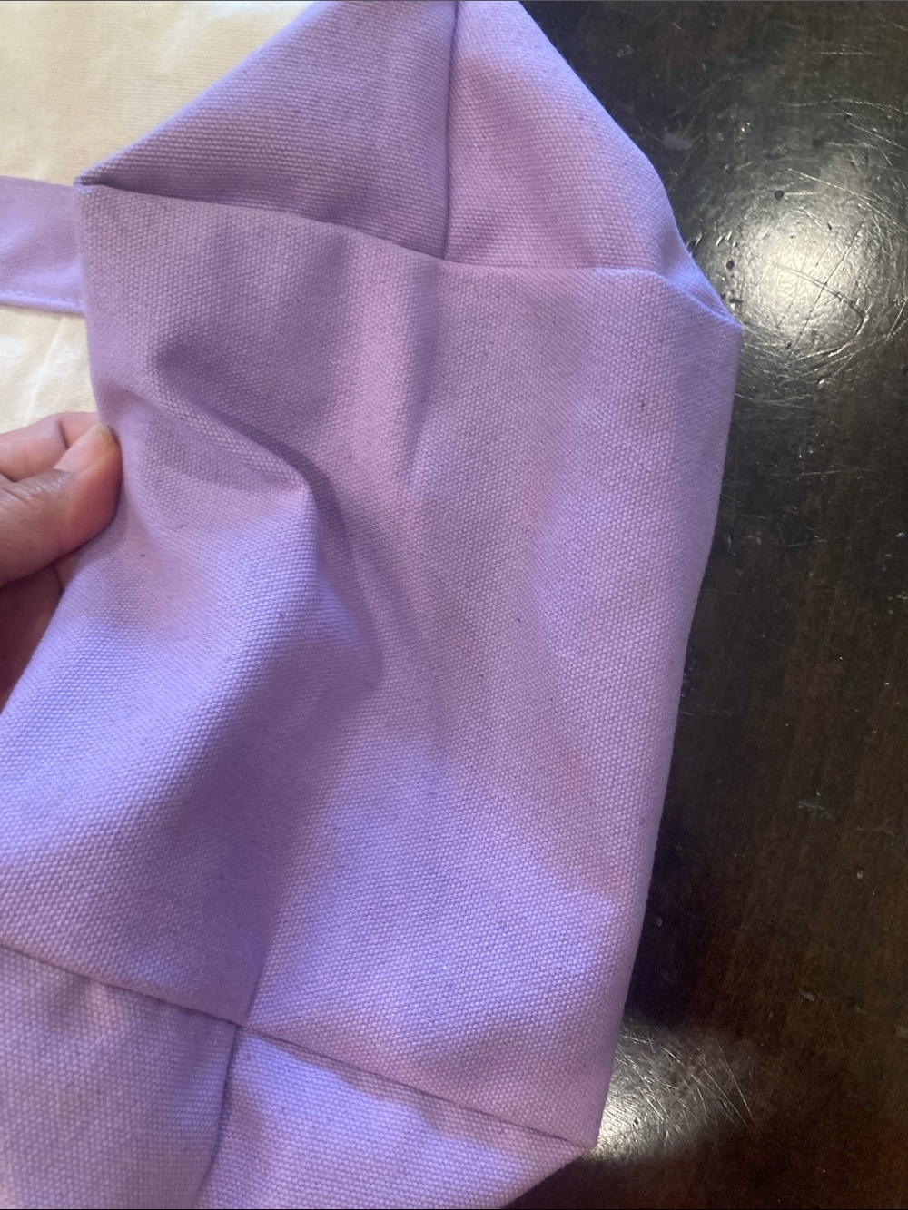 Trader Joe’s Lavender & White Canvas Tote Bag Reusable Grocery Shopping Bag - Picture 3 of 9